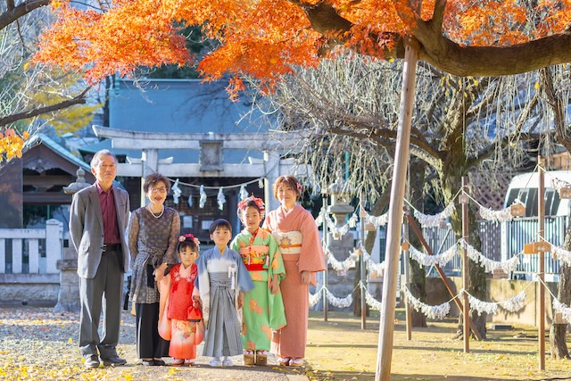 北野八幡神社で３きょうだいの七五三撮影☆撮影レポート(練馬区・光が丘)
