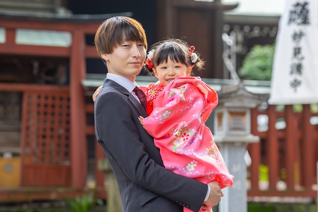 出張撮影　出張カメラマン　ロケーション撮影　豊島区　鬼子母神堂　七五三　記念写真　自然体　女性カメラマン