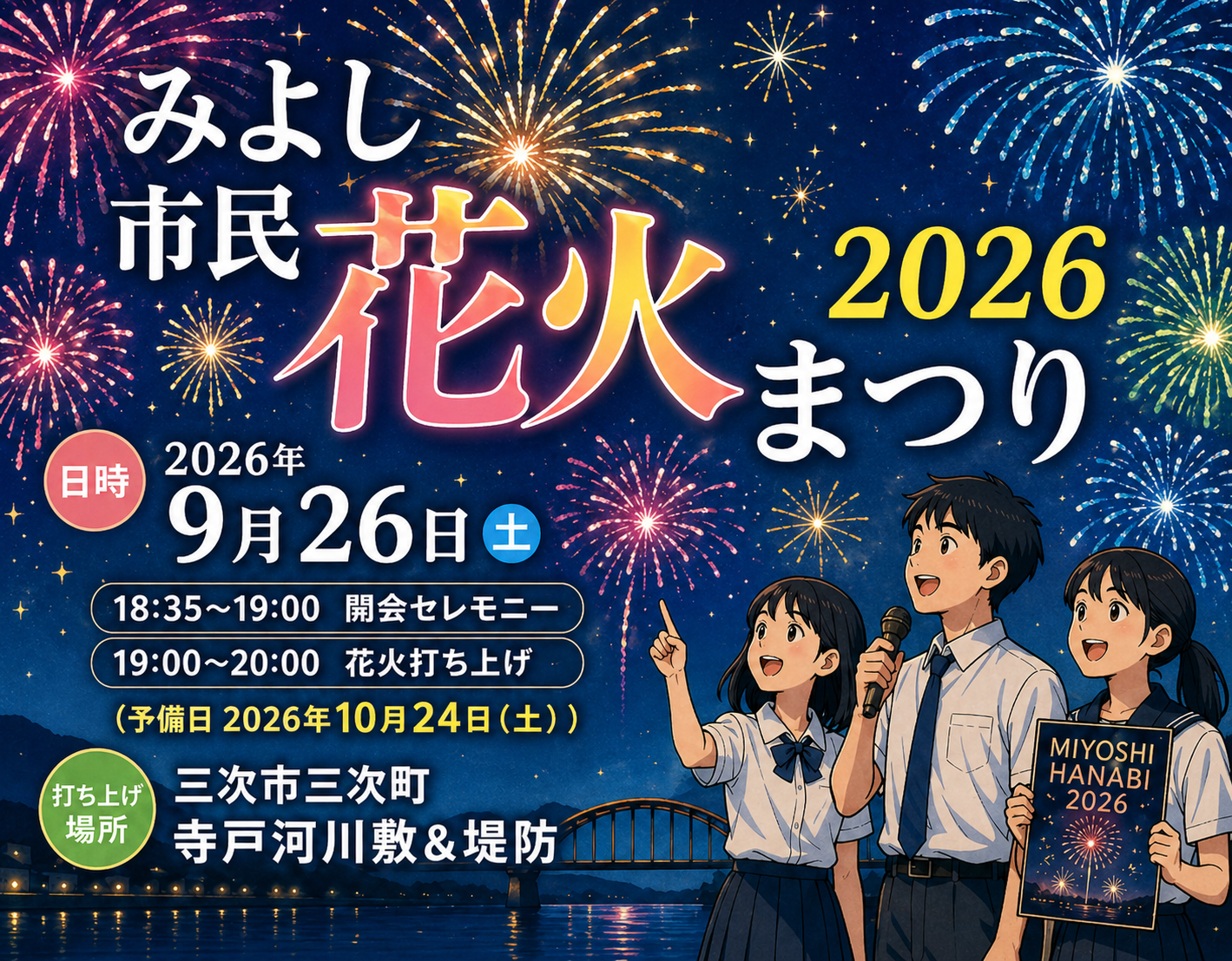 みよし市民花火まつり2026　日程発表♪