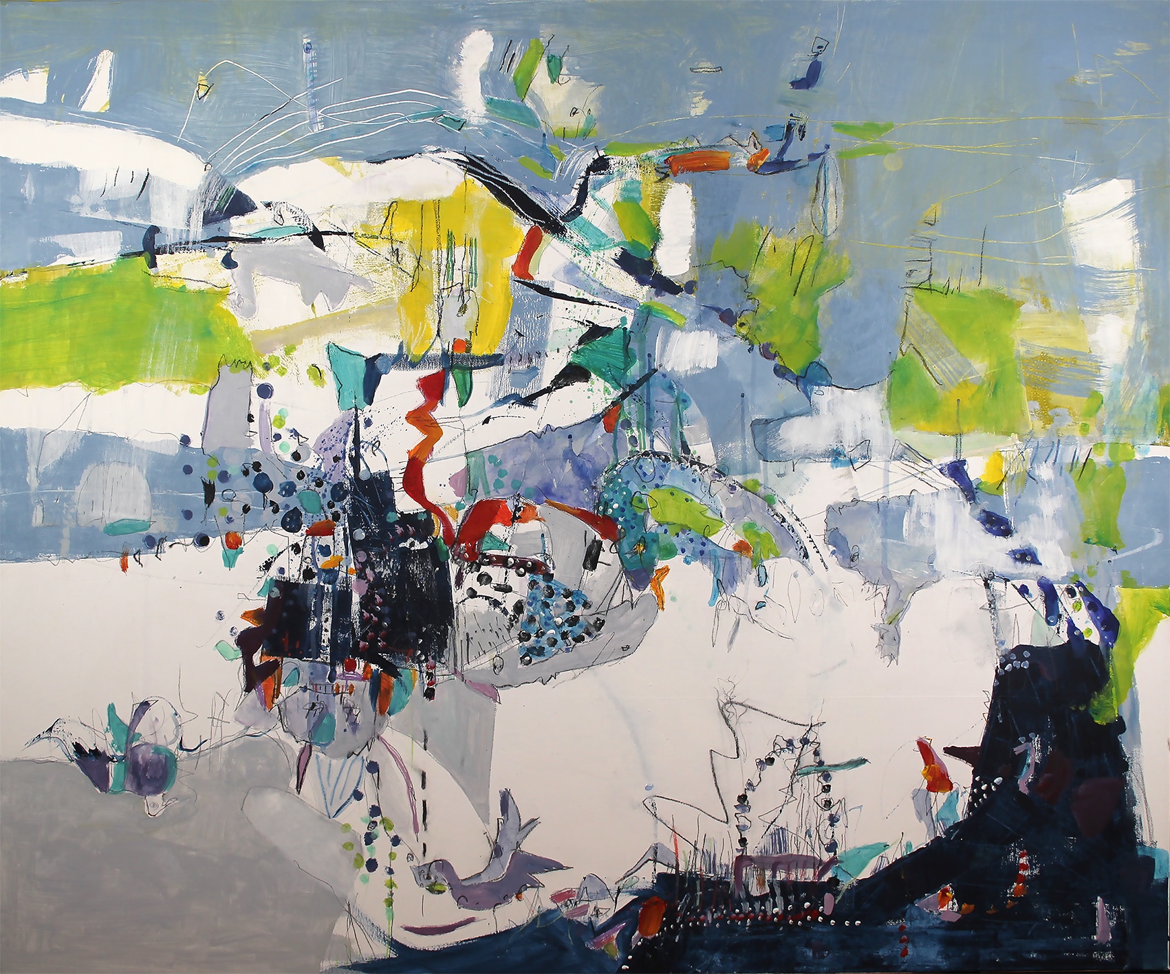 gedankenjagd, acryl auf leinwand, 120x100 cm