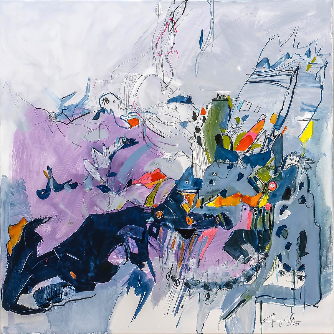 die streitbaren, acryl auf leinwand, 80x80 cm