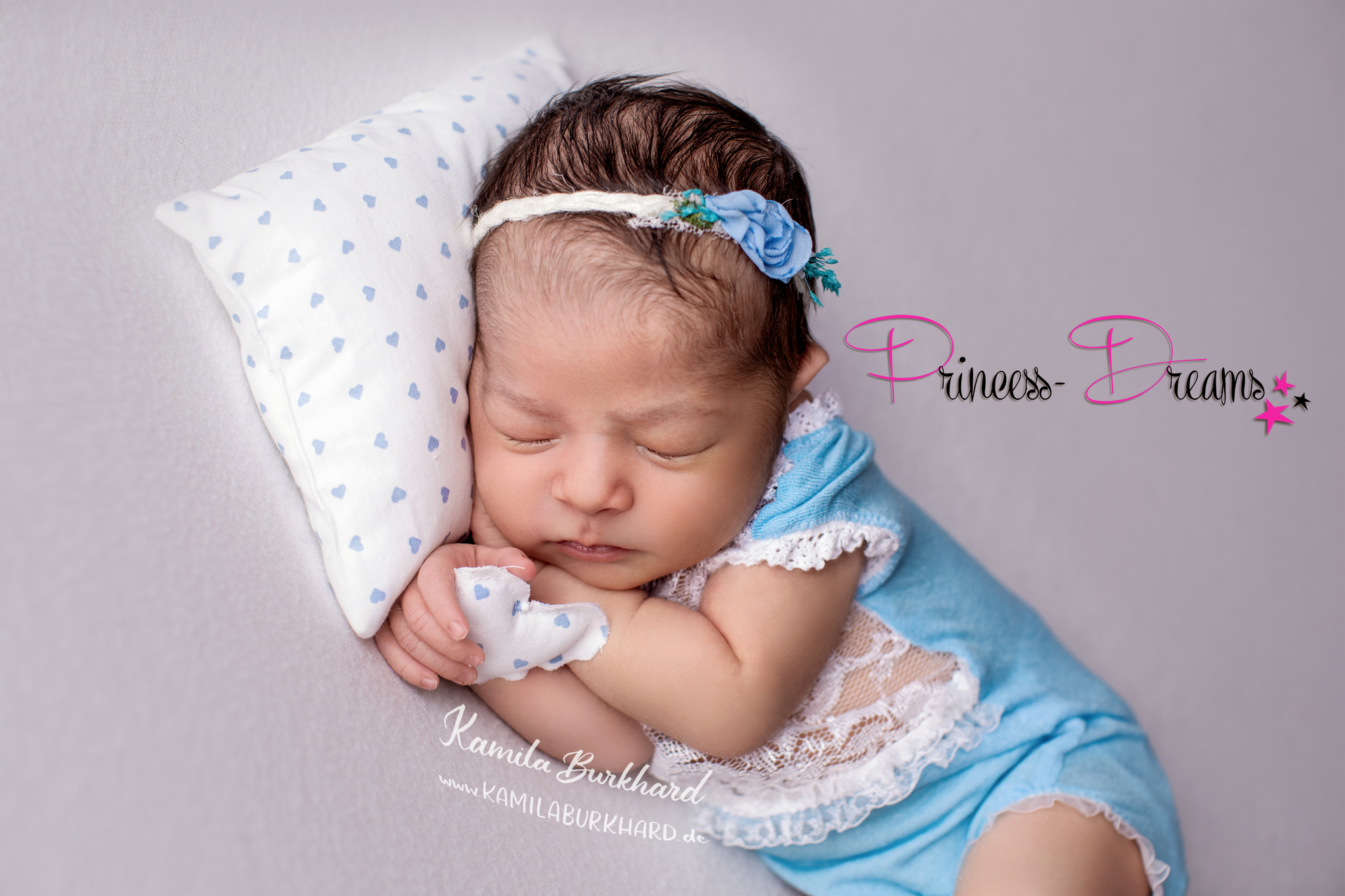 baby blumenhaarband mit kissen für die perfekten posen bei fotoshooting