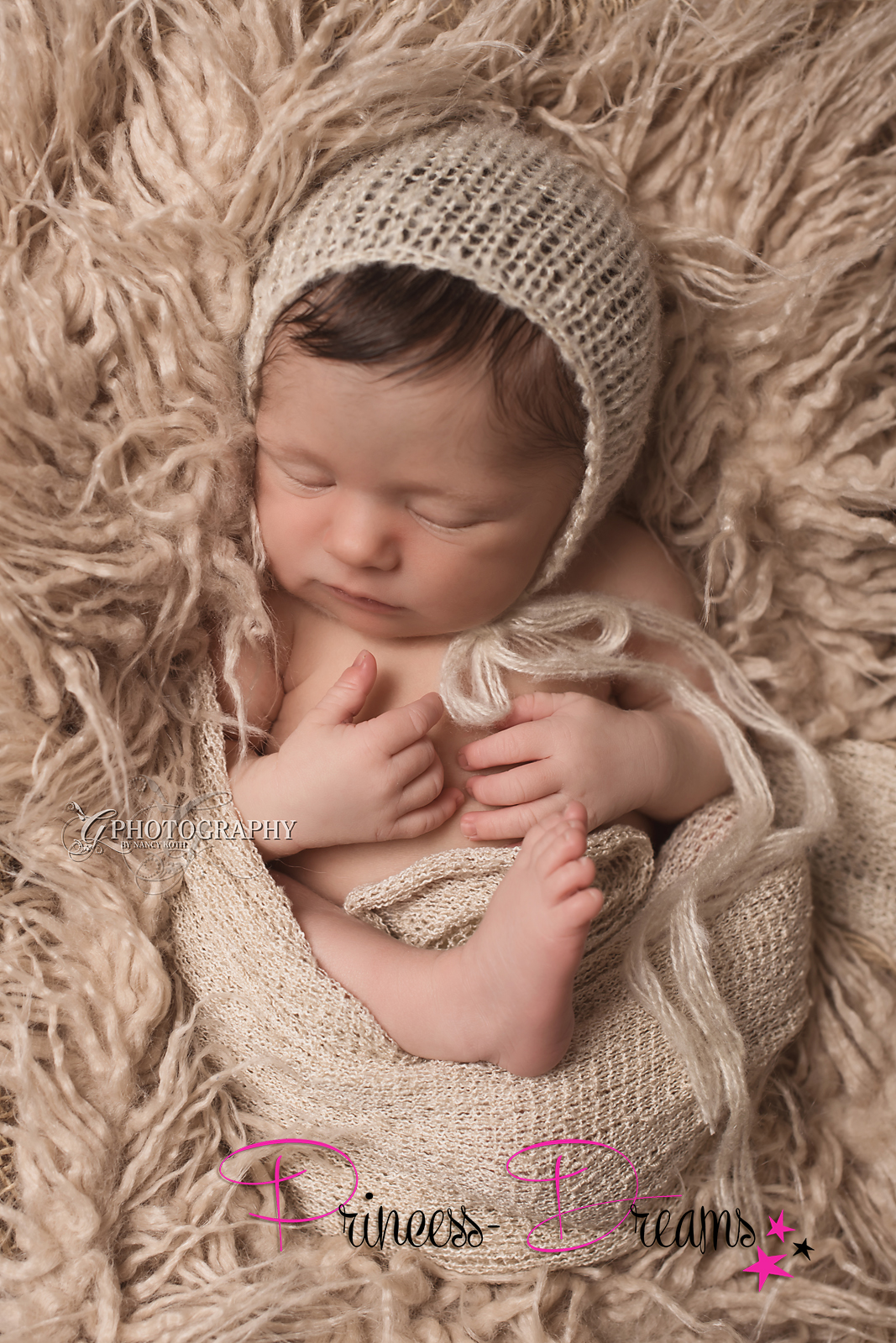Newborn Fotografie Outfit mit Mohair Mütze