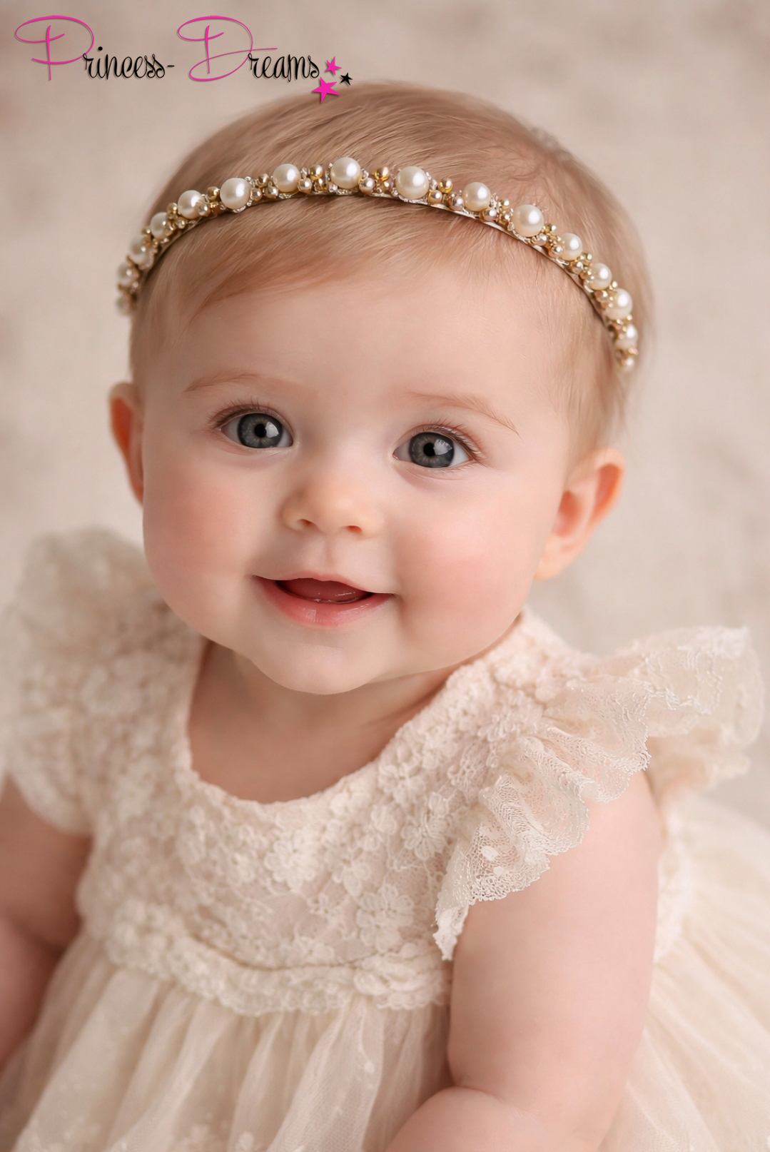 Baby Haarband mit Glitzersteine/swarovski für Taufe
