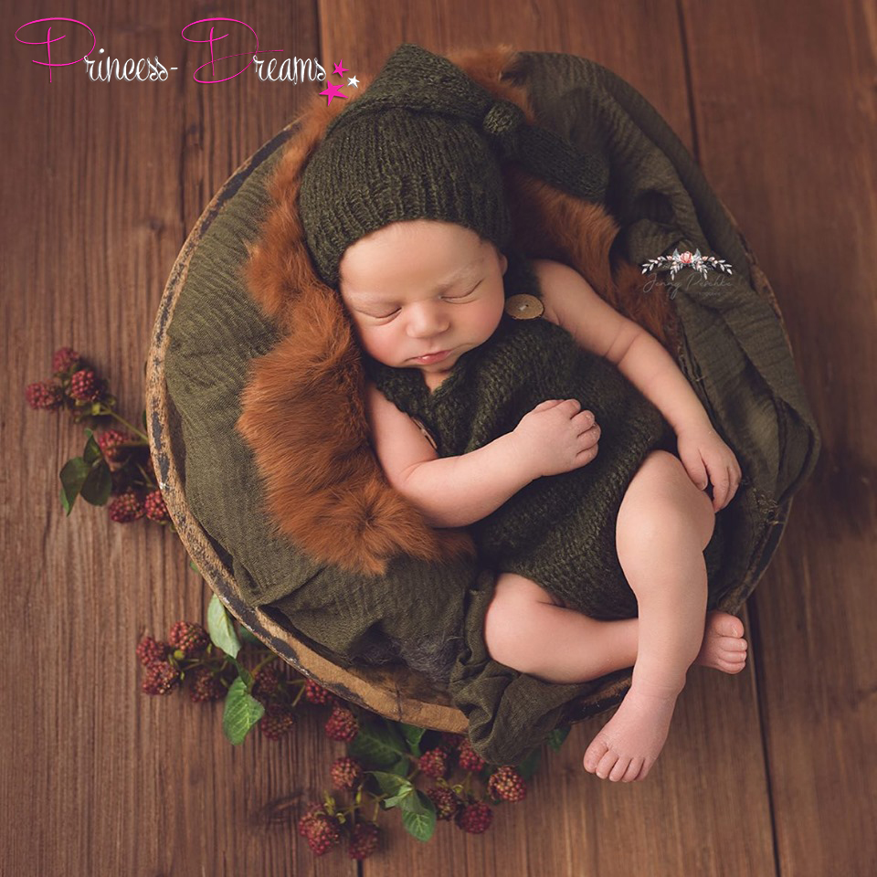 Newborn Fotografie Outfit mit Mohair Mütze