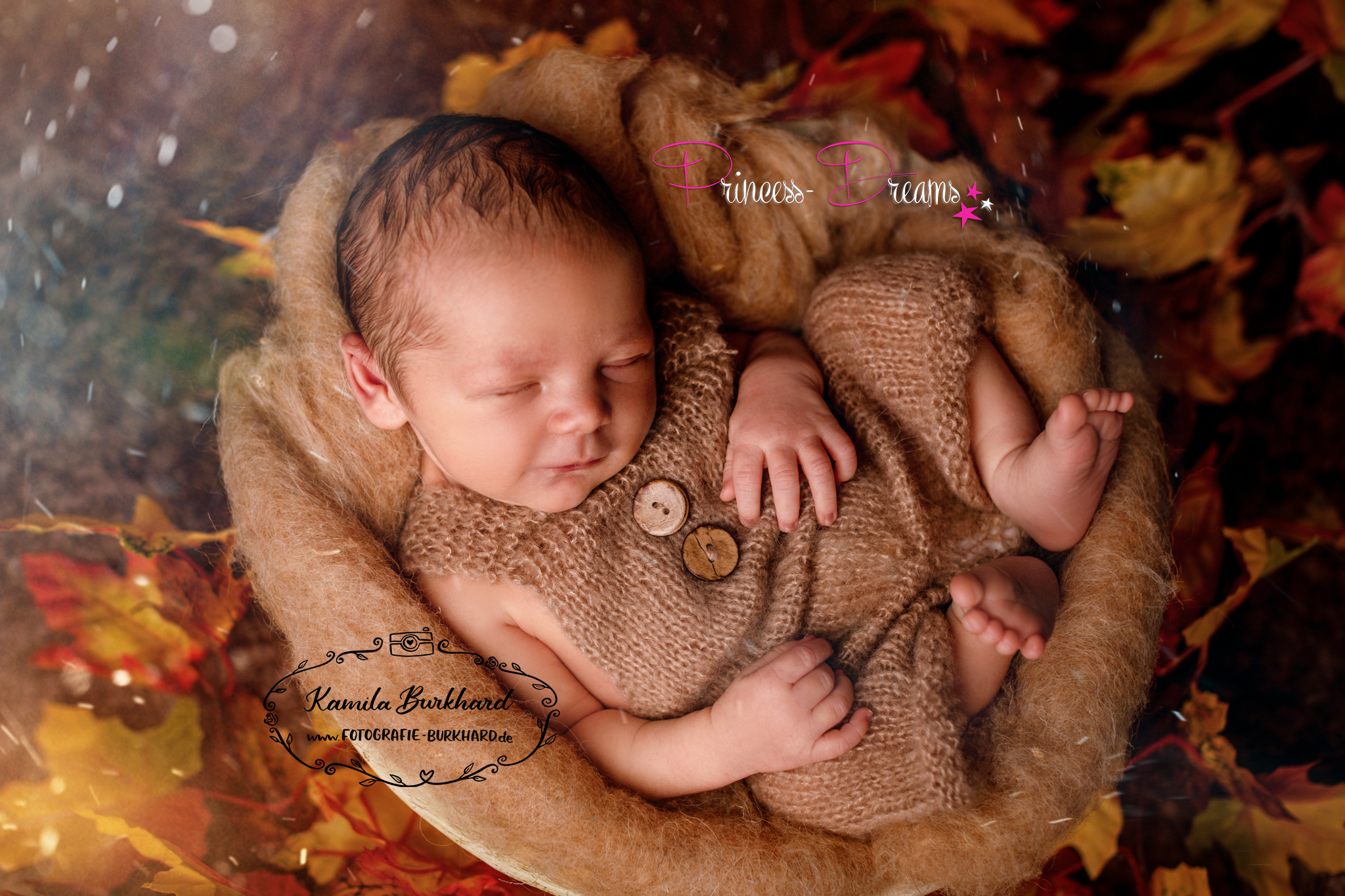 Baby Fotografie Outfit Mohair Strampler braun