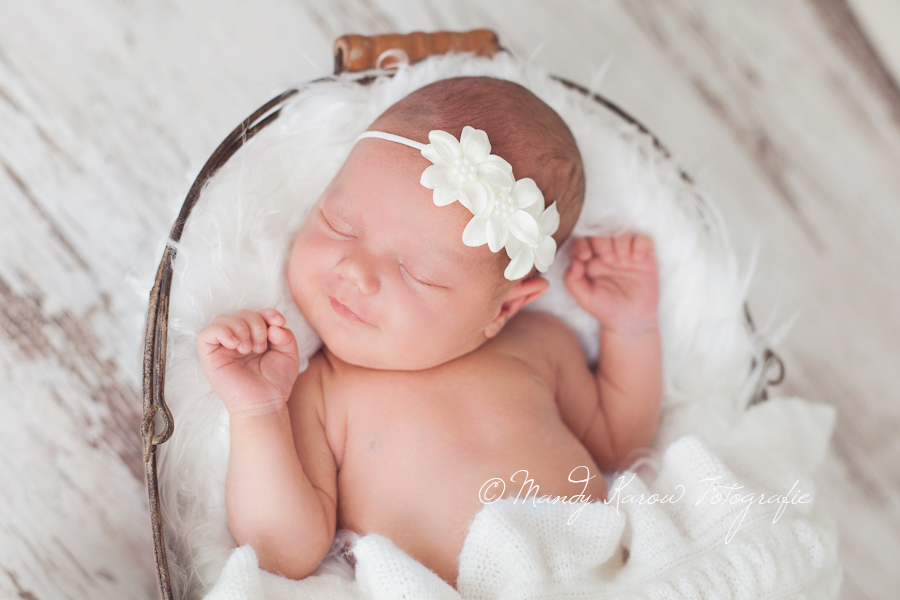 Baby Mädchen Haarband ivory für Taufe und Hochzeit