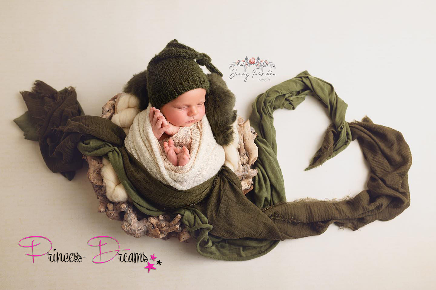 Neugeborenen Fotografie Outfit mit Mohair Mütze