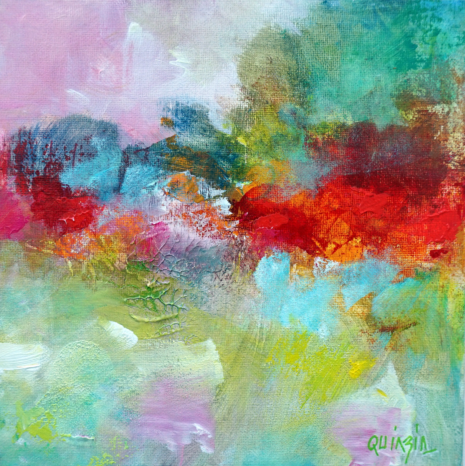 "Les beaux après-midi #5 - Vent d'été 29 x 29 x 4 cm Disponible