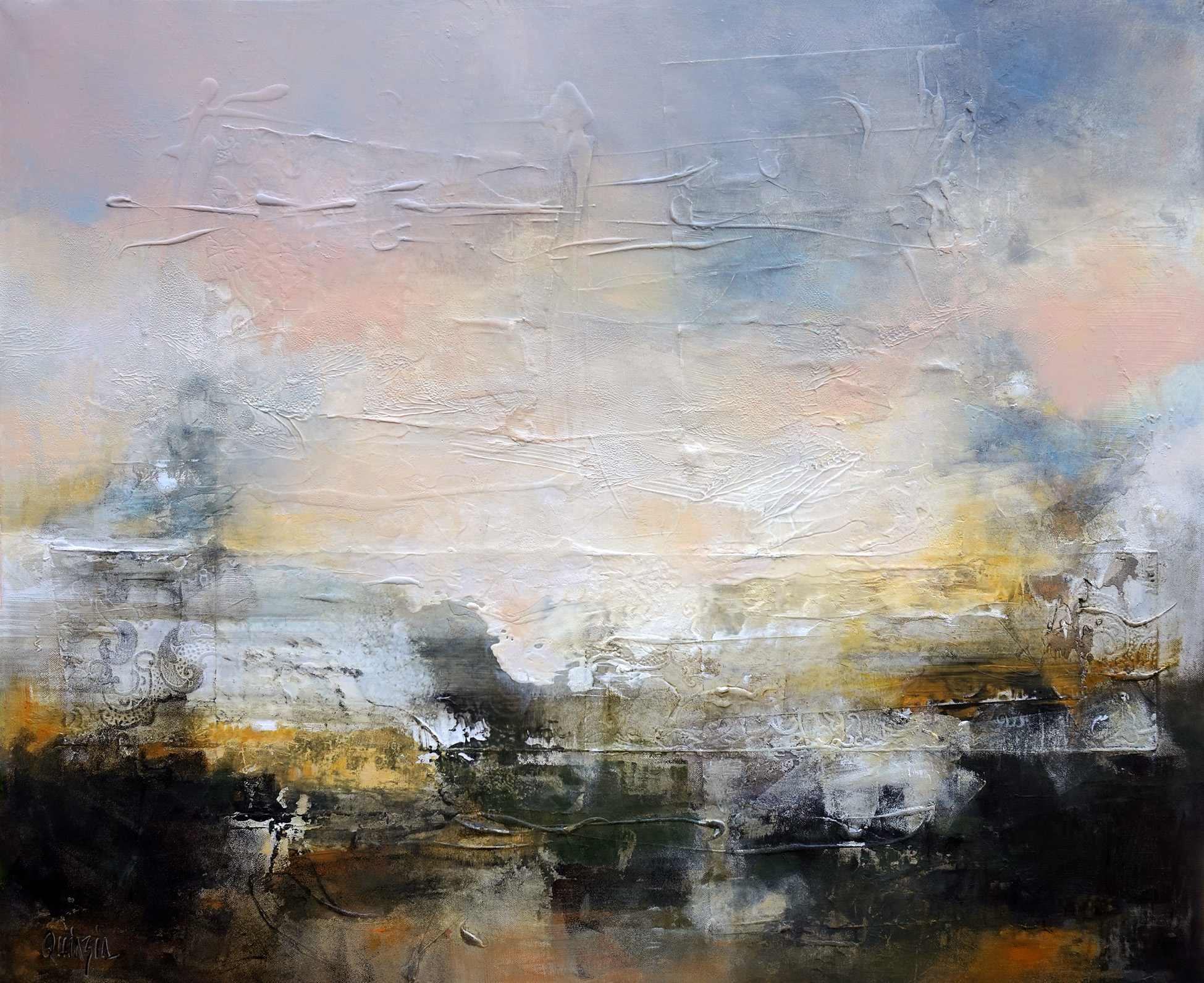 "Origine" technique mixte sur toile 80 x 100 disponible