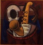 Stillleben mit Musikinstrumenten  1959   80 x 78  V.V. 218
