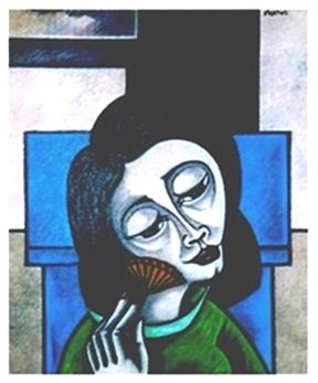 Mädchen mit Blume    55 x 75  V.V. 106
