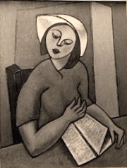 Mädchen mit Buch  1954  V.V. 176