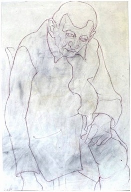 Herr Kuschbert  1948  35 x 51 ( Sepia Tinte )
