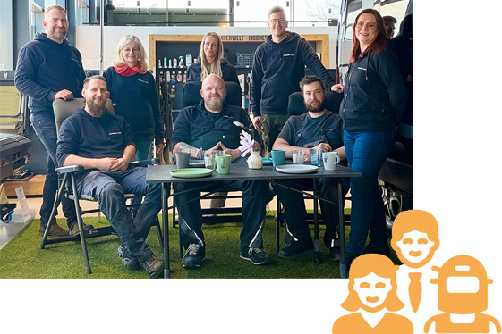 Das Team von Camperwelt Fischer im Campingshop.