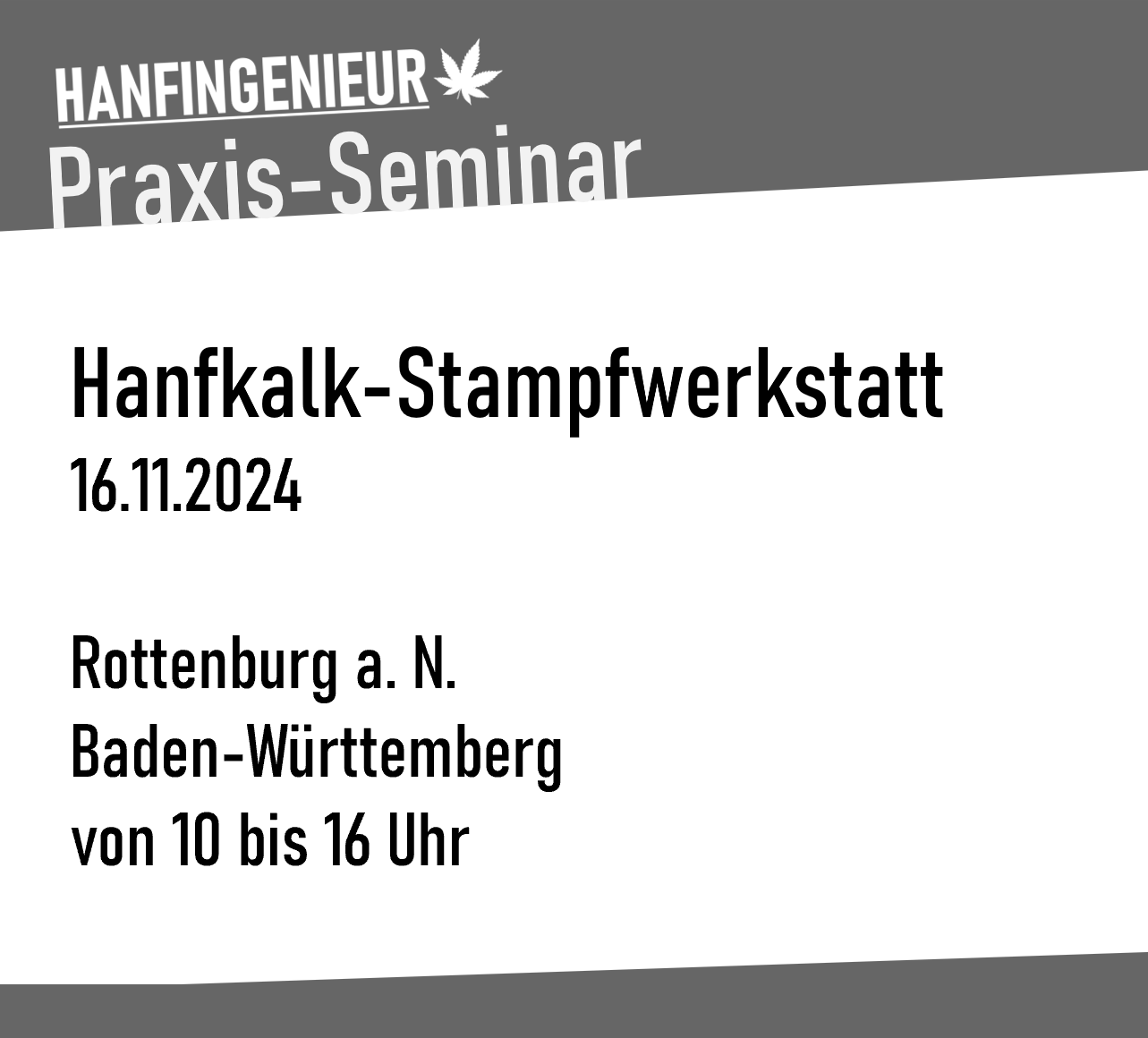 PRAXIS-SEMINAR | ROTTENBURG | Stampfen mit Hanfkalk