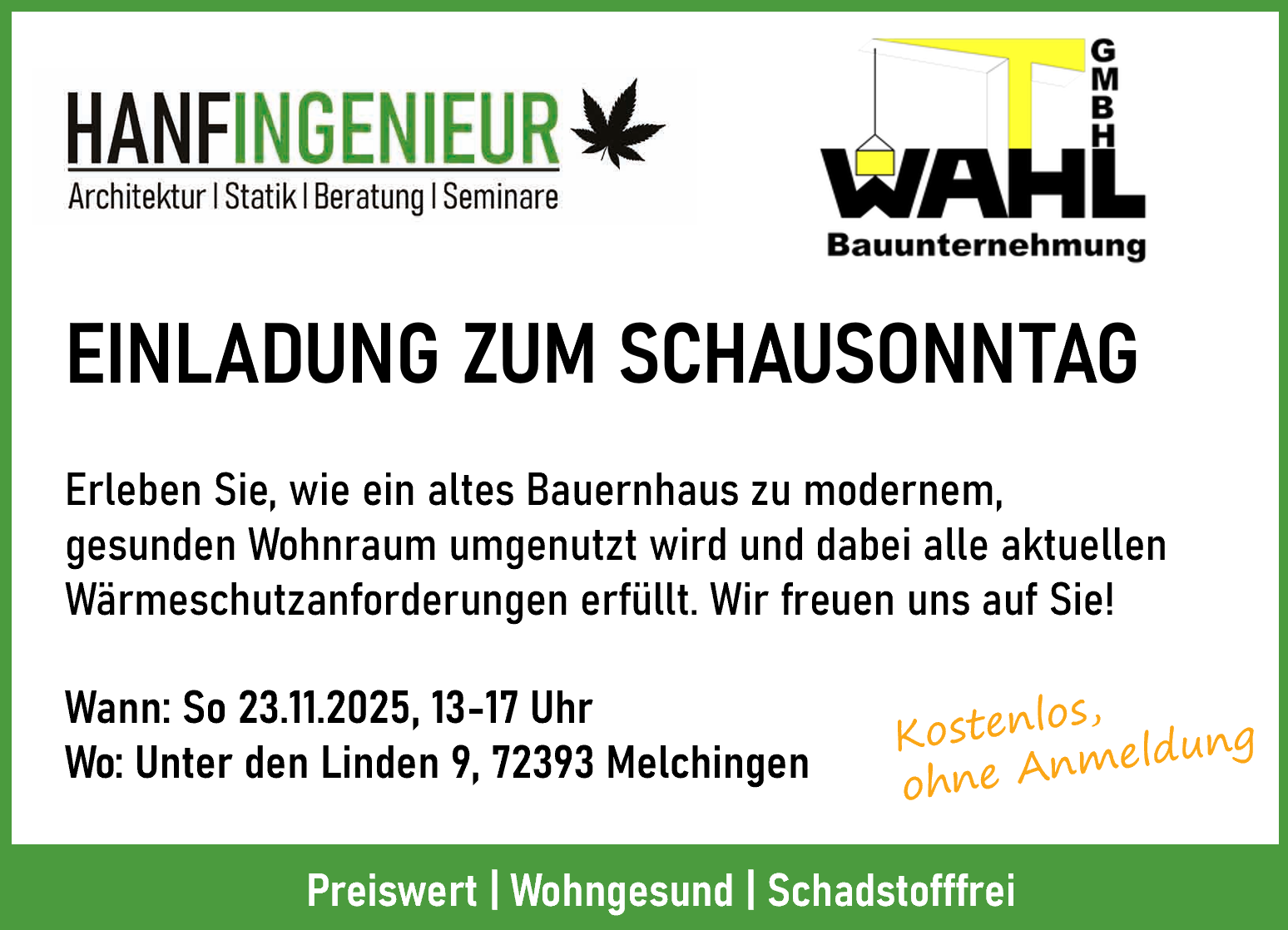 SCHAUSONNTAG | Baustelle in Melchingen