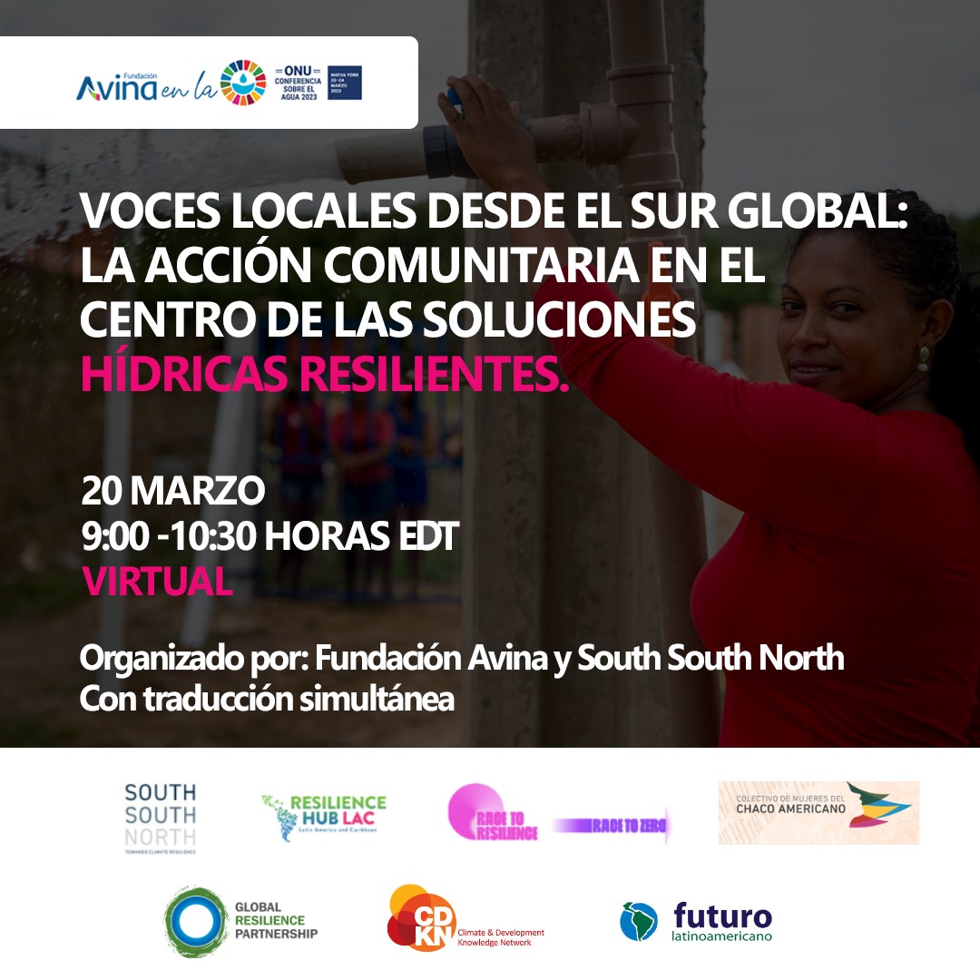 Webinar internacional: “Voces locales desde el Sur Global: La acción comunitaria en el centro de las soluciones hídricas resilientes”