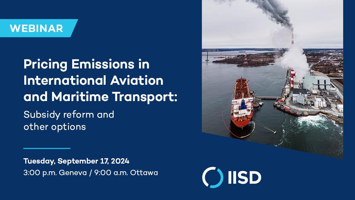Webinar internacional: Fijación de precios de emisiones en la aviación internacional y el transporte marítimo