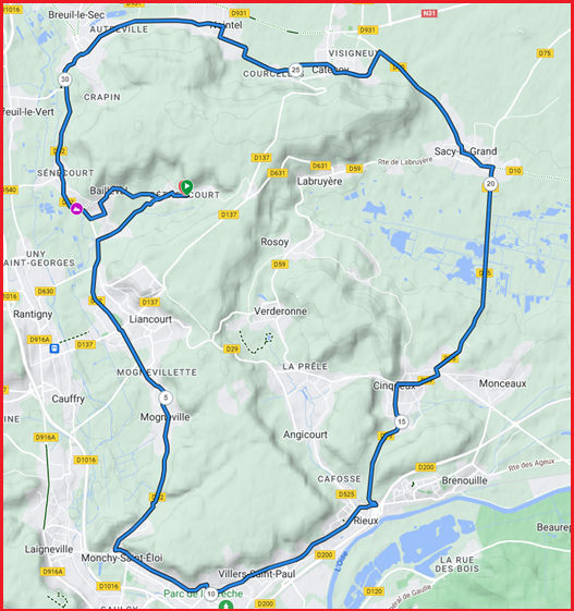 Le 14 avril - Randonnée de la Vallée Dorée - Cyclo route 35 km