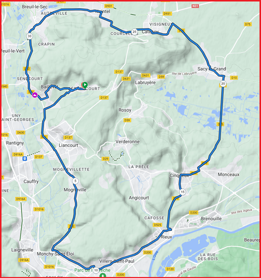 Le 12 avril - Randonnée de la Vallée Dorée - Cyclo route 35 km