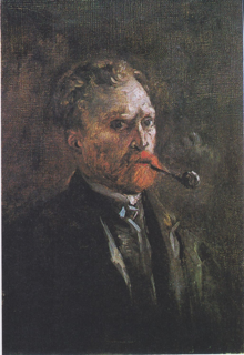 6-1-Van Gogh Autoportrait avec pipe, 1886,  