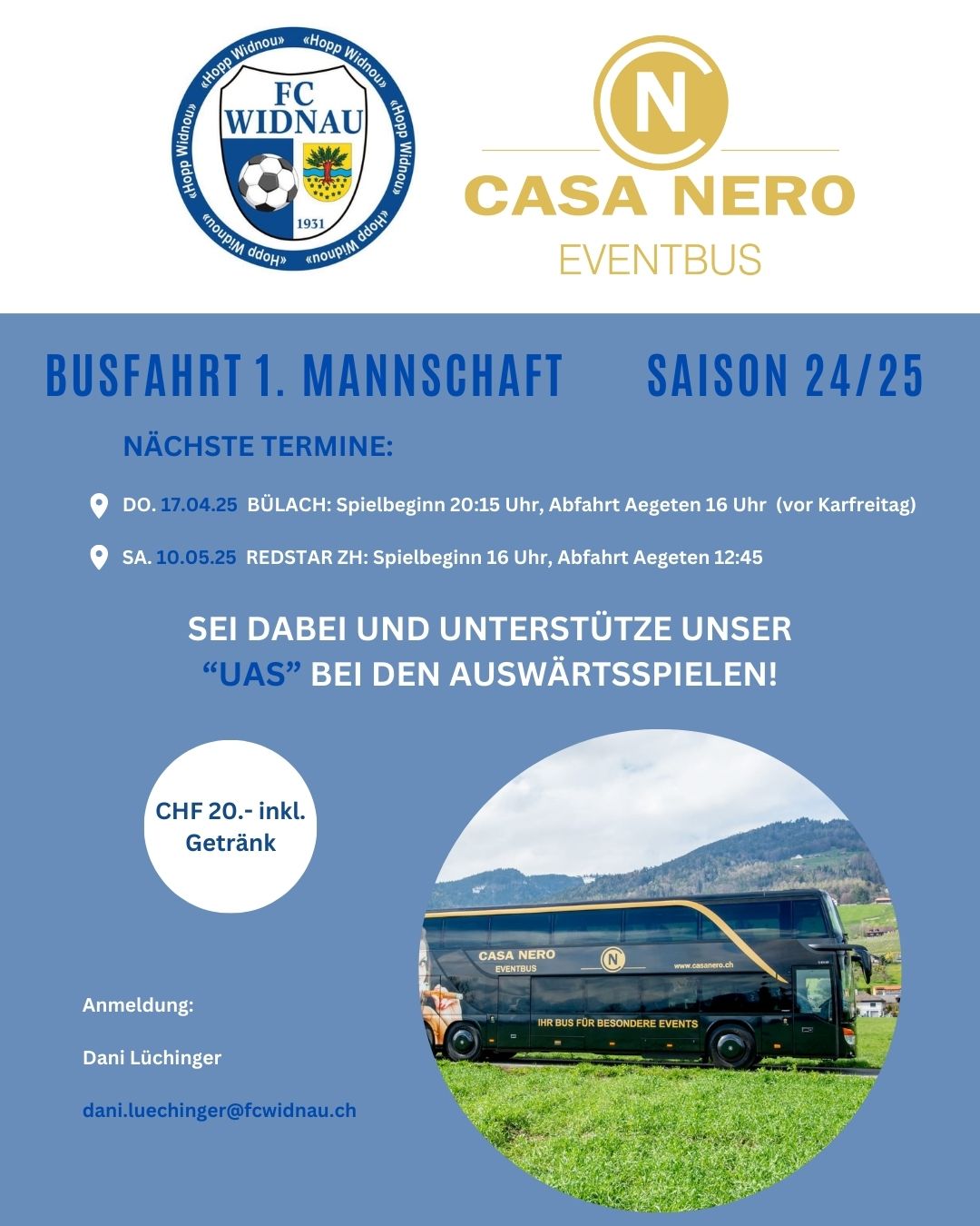 Busfahrt 1. Mannschaft