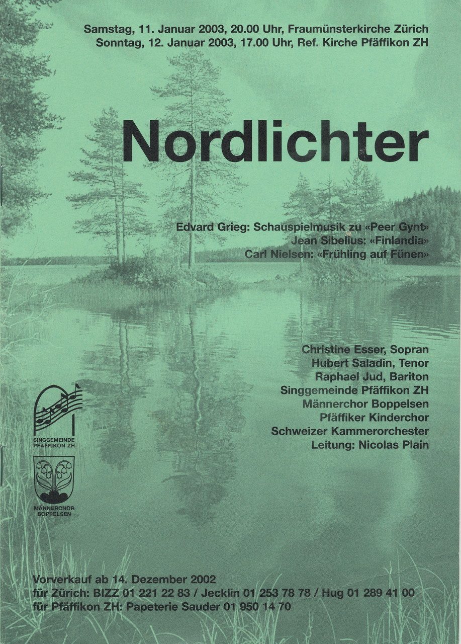 Programmheft «Nordlichter»                      Leitung: Nicolas Plain