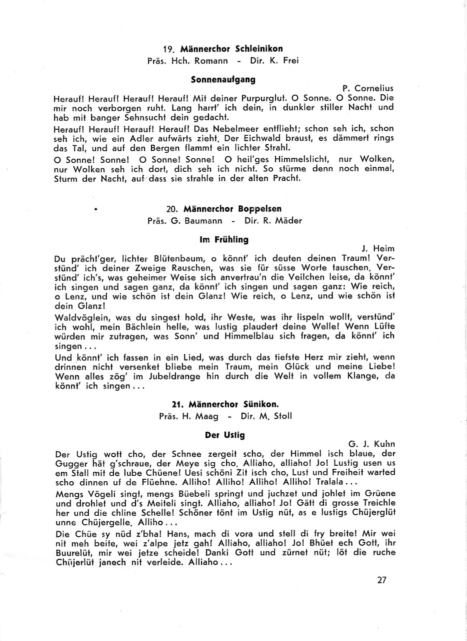 Jubiläums-Sängerfest Rümlang 1947