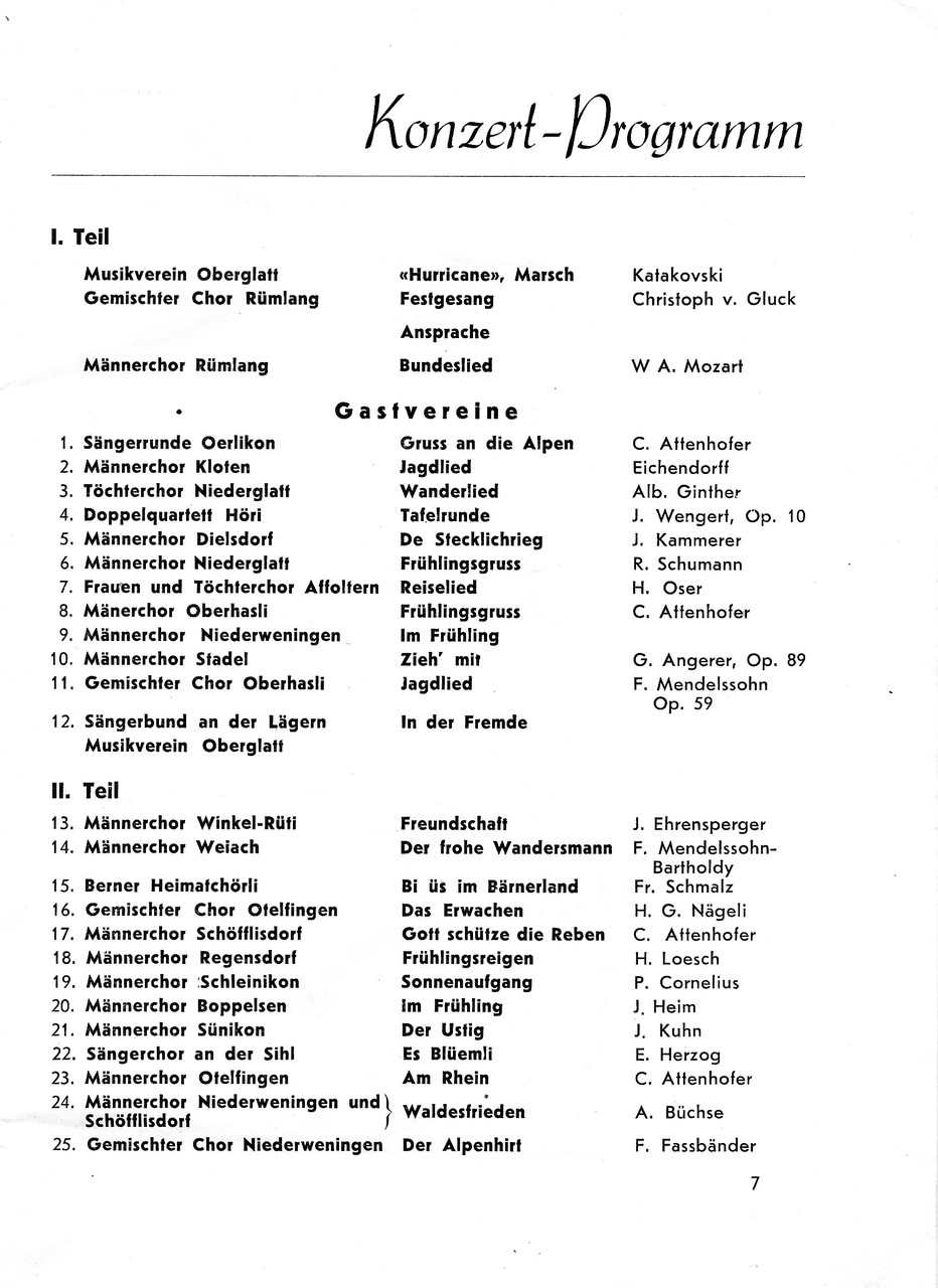 Jubiläums-Sängerfest Rümlang 1947