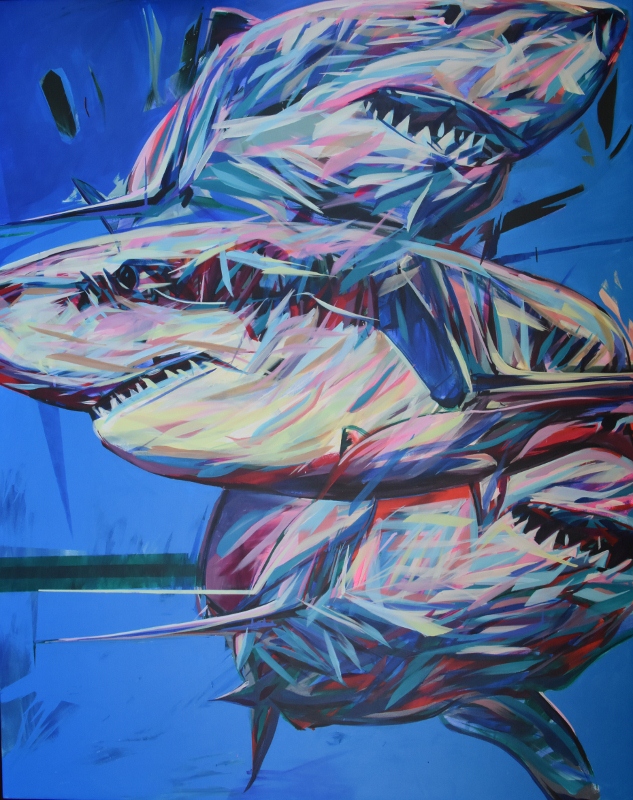 "Shark dream" 2016 Acrylic on canvas 150 x 200 cm