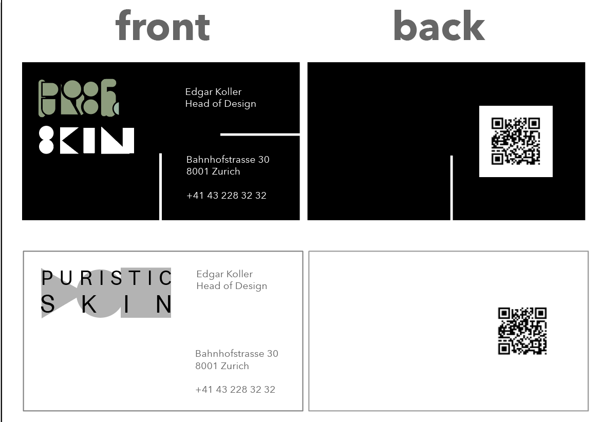 first business card drafts
