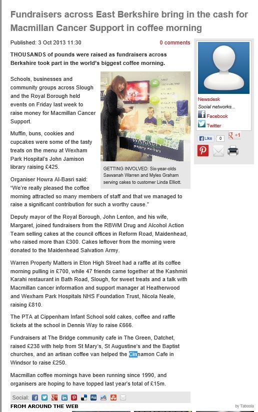 News cinnamon cafe, Windsor,