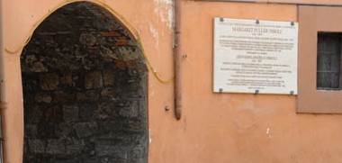 La casa di Rieti in via della Verdura. Recentemente è stata apposta una lapide marmorea per ricordare Margaret Fuller.