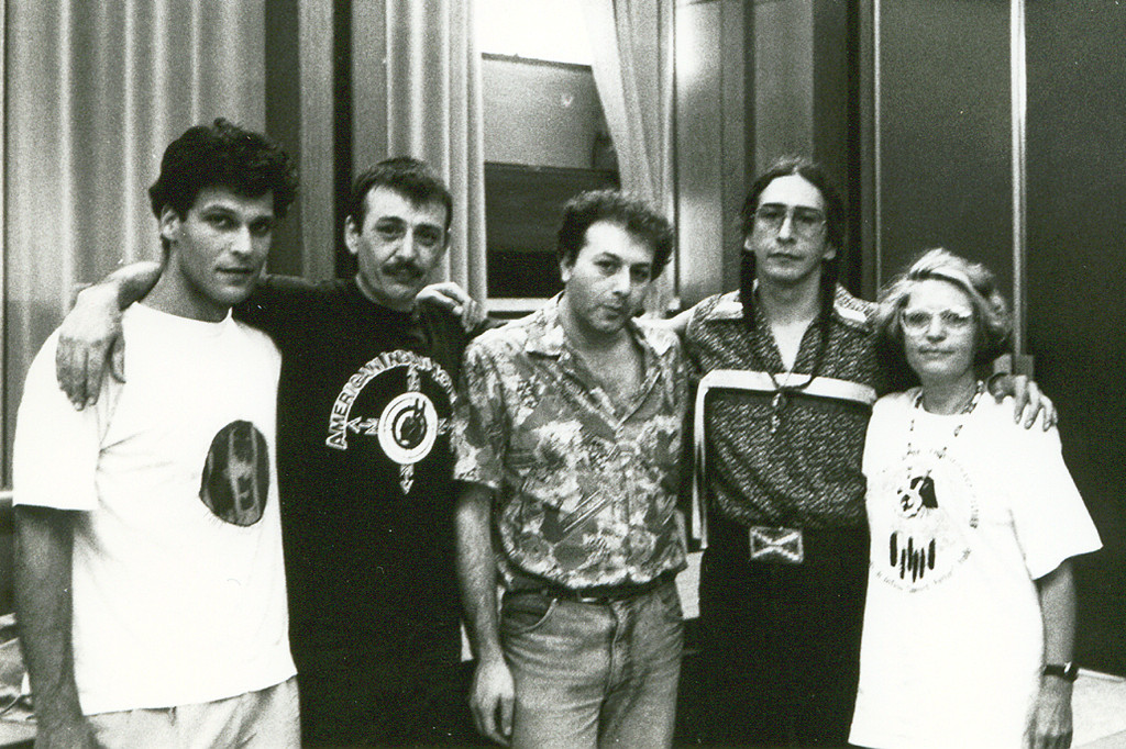 Frank, Egisto Fiori, Brian ed Edda Scozza, presidentessa dell'Associazione Leonard Peltier.