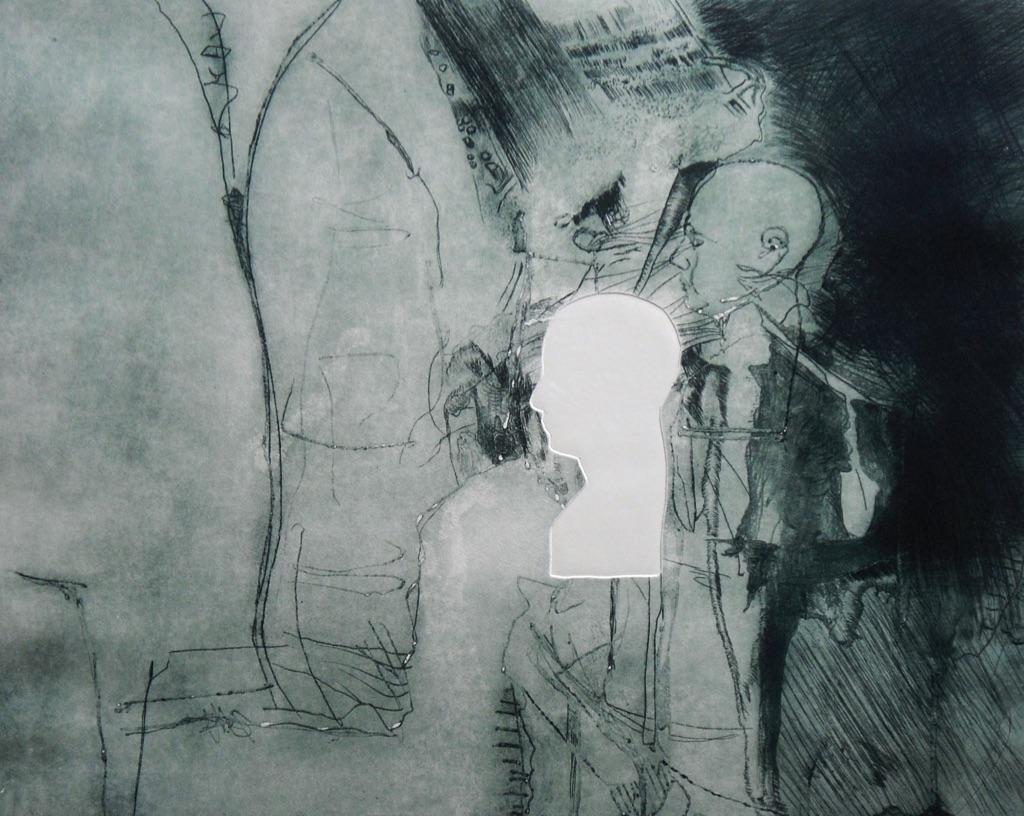 "Heads"/"be-Haupt-ung 1"/Original Druckgrafik/original etching/39x49cm