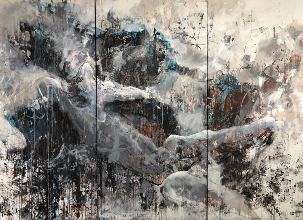 MT auf Leinen/mixed media on canvas/Tripthychon 200x270cm