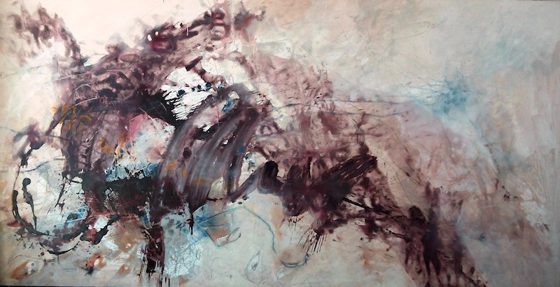 MT auf Leinen/mixed media on canvas/150x295cm/2017
