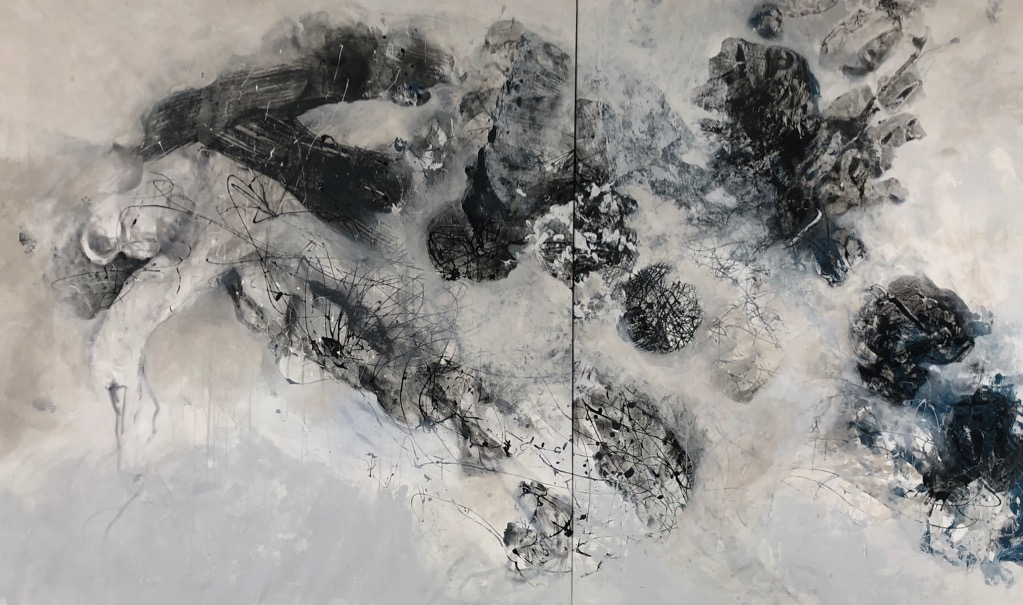 MT auf Leinen/mixed media on canvas/Dipthychon/dipthych/200x335cm