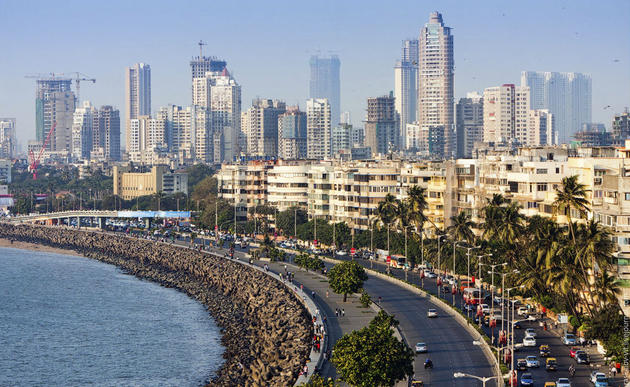 Vitaliy Raskalov. February 16 2013,  Mumbai Photos ; Arabian Sea coastline, with Mumbai's business center in the background.