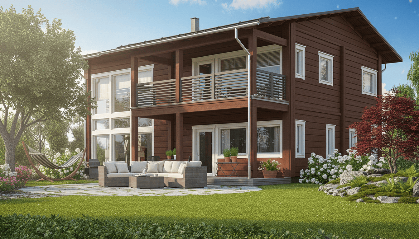maison en bois à étage