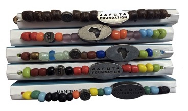 Close up of the 5 Jafuta bracelets