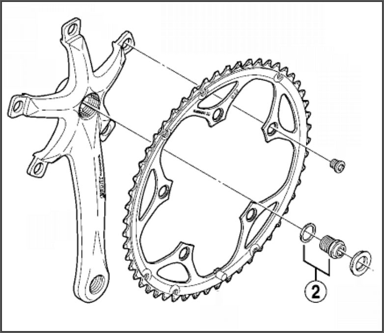 FC-R8000 170mm ※クランクボルト欠品 Shimano FC-R8000 チェーンリング ボルト - ブラック/シルバーを