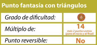 punto fantasía con triángulos en dos agujas o palitos