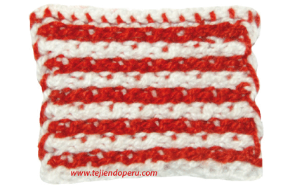 punto tunecino en dos colores - tunesian crochet stitch