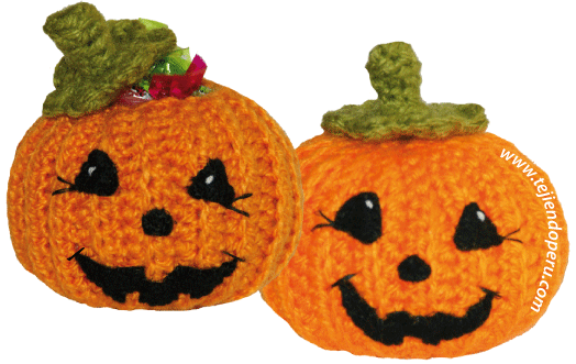 Calabaza de halloween - Tejiendo Perú
