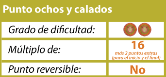 punto ochos y calados en dos agujas o palitos