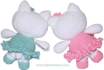 Tutorial: hello kitty bailarina tejida a crochet (amigurumi) - Hello kitty ballet dancer