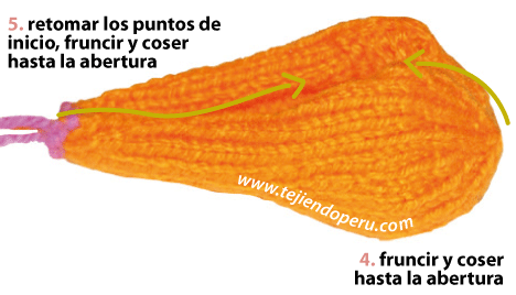 zanahoria de pascua tejida en dos agujas o palillos - easter carrots