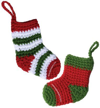 Botitas o medias de Navidad tejidas a crochet - Tejiendo Perú